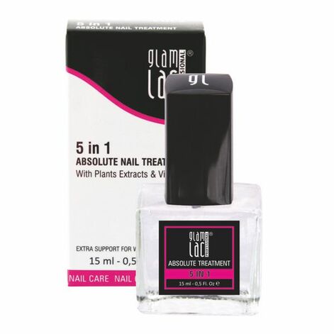 GlamLac 5in1 Absolute Nail Treatment, Ухаживающий лак для ногтей 5в1